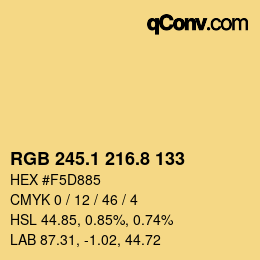 カラーコード: RGB 245.1 216.8 133 | qconv.com