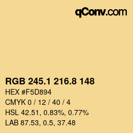 Color code: RGB 245.1 216.8 148 | qconv.com