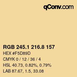 カラーコード: RGB 245.1 216.8 157 | qconv.com