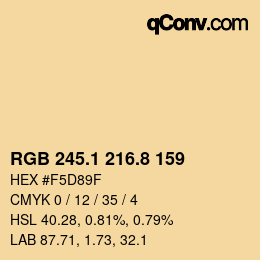 Farbcode: RGB 245.1 216.8 159 | qconv.com