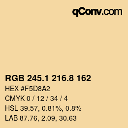 Code couleur: RGB 245.1 216.8 162 | qconv.com