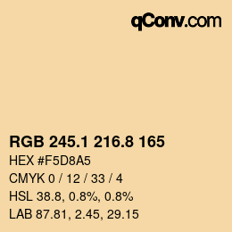 Color code: RGB 245.1 216.8 165 | qconv.com