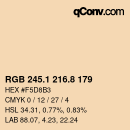 Farbcode: RGB 245.1 216.8 179 | qconv.com