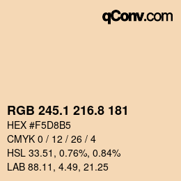 Farbcode: RGB 245.1 216.8 181 | qconv.com