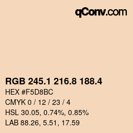 カラーコード: RGB 245.1 216.8 188.4 | qconv.com