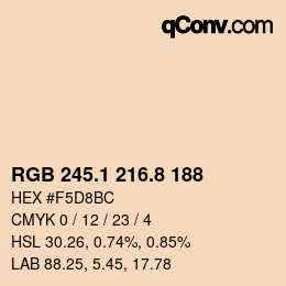 Color code: RGB 245.1 216.8 188 | qconv.com