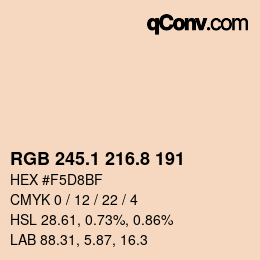 Color code: RGB 245.1 216.8 191 | qconv.com