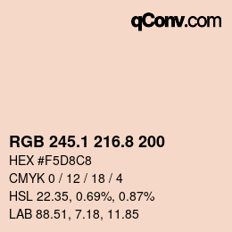 Color code: RGB 245.1 216.8 200 | qconv.com