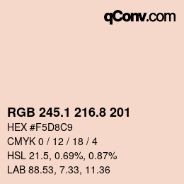 Color code: RGB 245.1 216.8 201 | qconv.com