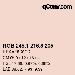 Color code: RGB 245.1 216.8 205 | qconv.com