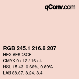 カラーコード: RGB 245.1 216.8 207 | qconv.com