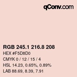 Color code: RGB 245.1 216.8 208 | qconv.com