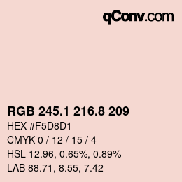 Farbcode: RGB 245.1 216.8 209 | qconv.com