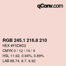Farbcode: RGB 245.1 216.8 210 | qconv.com