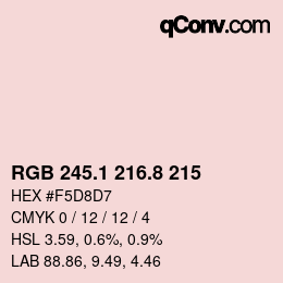 Color code: RGB 245.1 216.8 215 | qconv.com