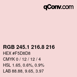 カラーコード: RGB 245.1 216.8 216 | qconv.com