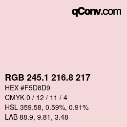 カラーコード: RGB 245.1 216.8 217 | qconv.com