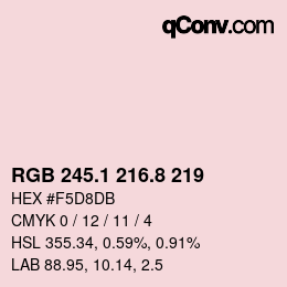 Color code: RGB 245.1 216.8 219 | qconv.com