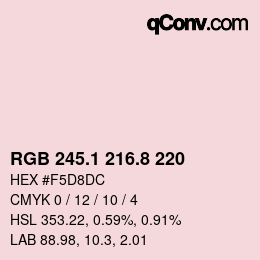 カラーコード: RGB 245.1 216.8 220 | qconv.com