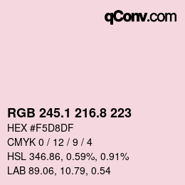 Color code: RGB 245.1 216.8 223 | qconv.com