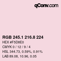Color code: RGB 245.1 216.8 224 | qconv.com
