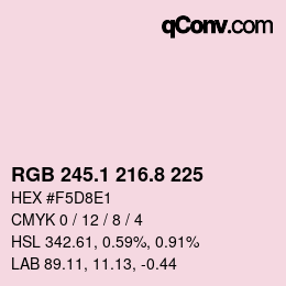Farbcode: RGB 245.1 216.8 225 | qconv.com