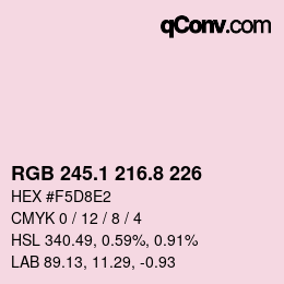 Color code: RGB 245.1 216.8 226 | qconv.com