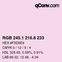 Color code: RGB 245.1 216.8 233 | qconv.com