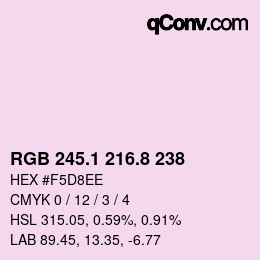 Color code: RGB 245.1 216.8 238 | qconv.com