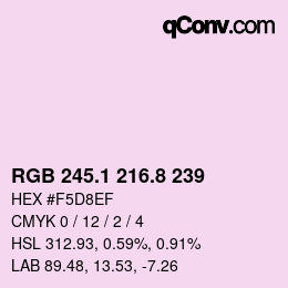 Color code: RGB 245.1 216.8 239 | qconv.com