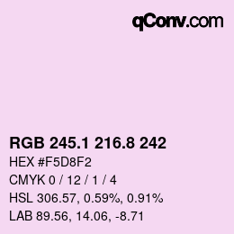 Color code: RGB 245.1 216.8 242 | qconv.com