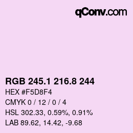 Farbcode: RGB 245.1 216.8 244 | qconv.com