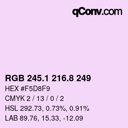 Código de color: RGB 245.1 216.8 249 | qconv.com
