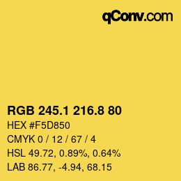 カラーコード: RGB 245.1 216.8 80 | qconv.com