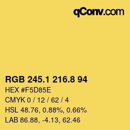 カラーコード: RGB 245.1 216.8 94 | qconv.com