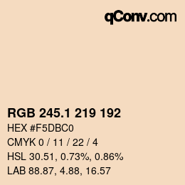 Color code: RGB 245.1 219 192 | qconv.com