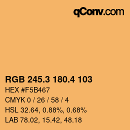 カラーコード: RGB 245.3 180.4 103 | qconv.com