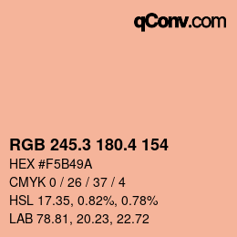 カラーコード: RGB 245.3 180.4 154 | qconv.com