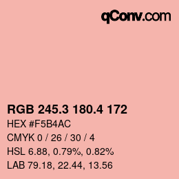 カラーコード: RGB 245.3 180.4 172 | qconv.com
