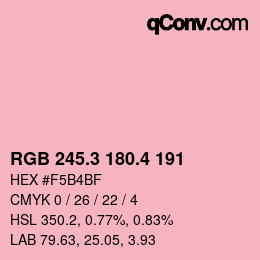 カラーコード: RGB 245.3 180.4 191 | qconv.com