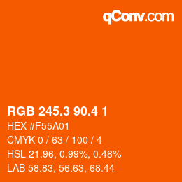 カラーコード: RGB 245.3 90.4 1 | qconv.com