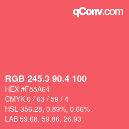 カラーコード: RGB 245.3 90.4 100 | qconv.com
