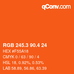 カラーコード: RGB 245.3 90.4 24 | qconv.com