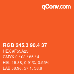 カラーコード: RGB 245.3 90.4 37 | qconv.com
