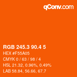 カラーコード: RGB 245.3 90.4 5 | qconv.com