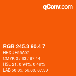 カラーコード: RGB 245.3 90.4 7 | qconv.com