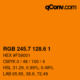 カラーコード: RGB 245.7 128.6 1 | qconv.com