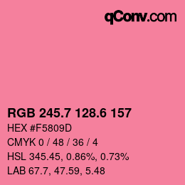 カラーコード: RGB 245.7 128.6 157 | qconv.com