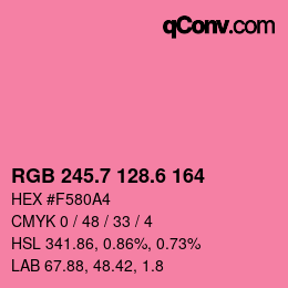 カラーコード: RGB 245.7 128.6 164 | qconv.com