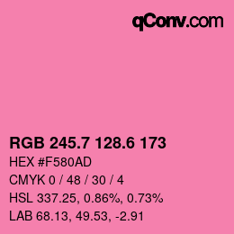 カラーコード: RGB 245.7 128.6 173 | qconv.com